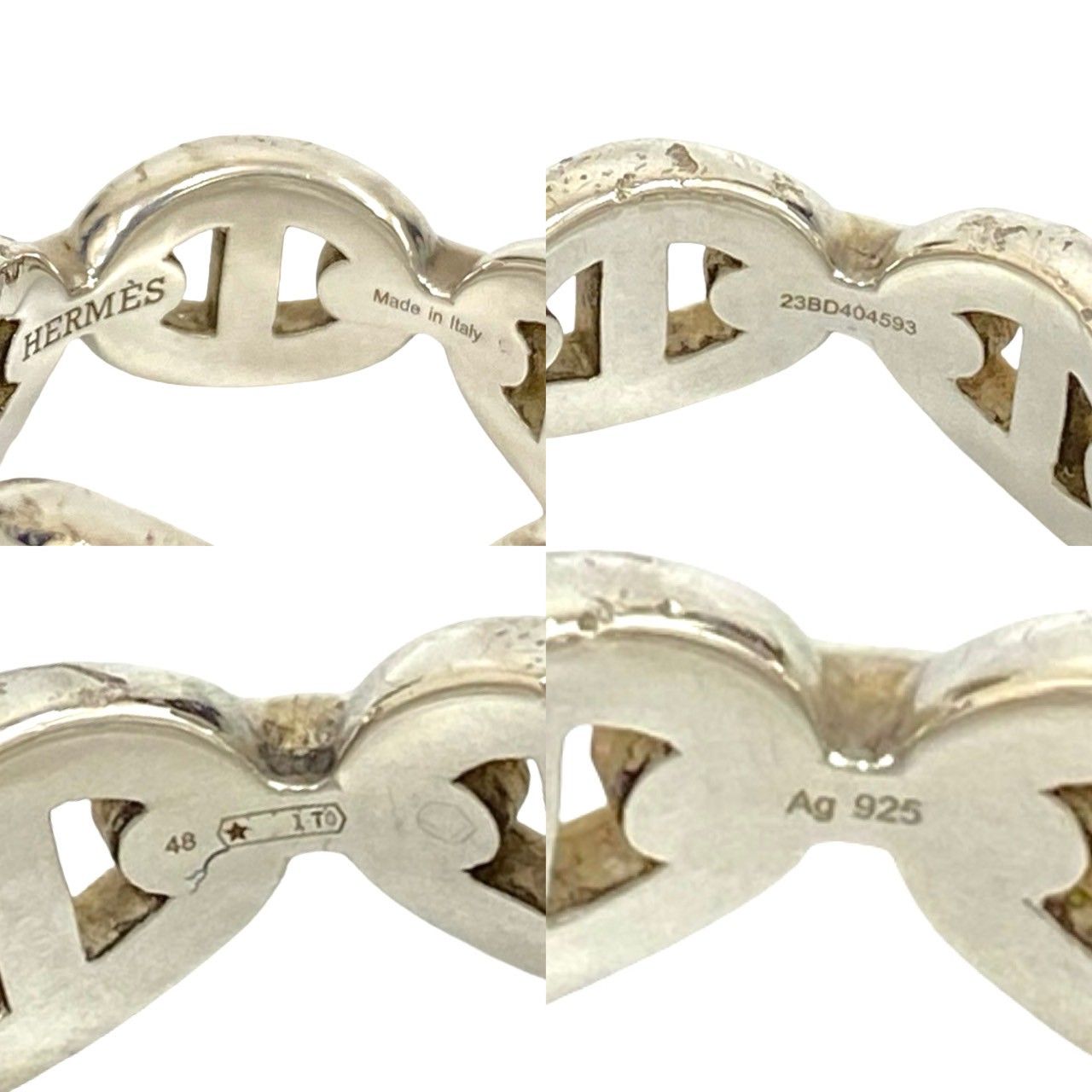 HERMES エルメス アンシェネ リング PM シルバー925 指輪 8号 レディース 小物 シルバー 39317