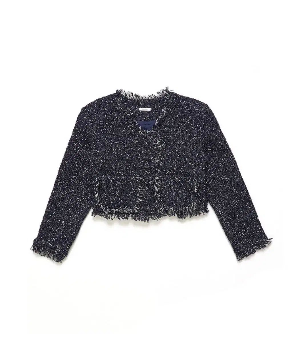 アトリエナイン フリンジ ツイード ウール キルティング ジャケット
