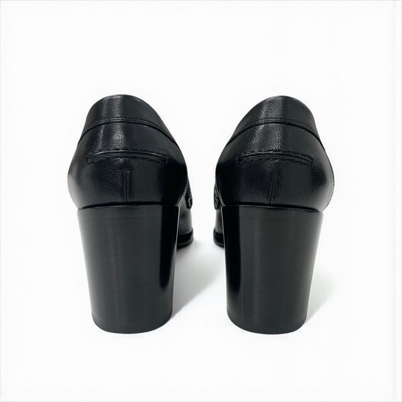 エルメス HERMES ドーフィン ローファー 革靴 靴 シューズ レザー ブラック 黒 ピンクゴールド H金具 ヒールローファー エルメス HERMES ドーフィン ローファー 革靴 靴 シューズ レザー