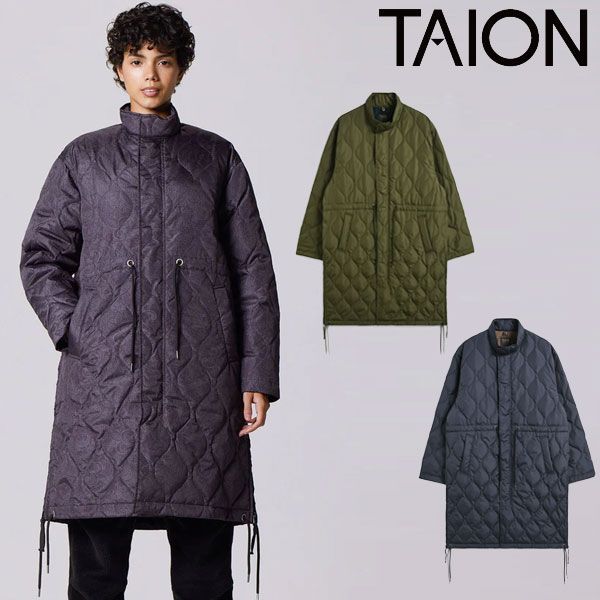 3/17まで！　TAION フーディ　ロング　ダウンコート　ミリタリー　手洗い可 即納】TAION タイオン アウター ミリタリーフライフロントダウンコート