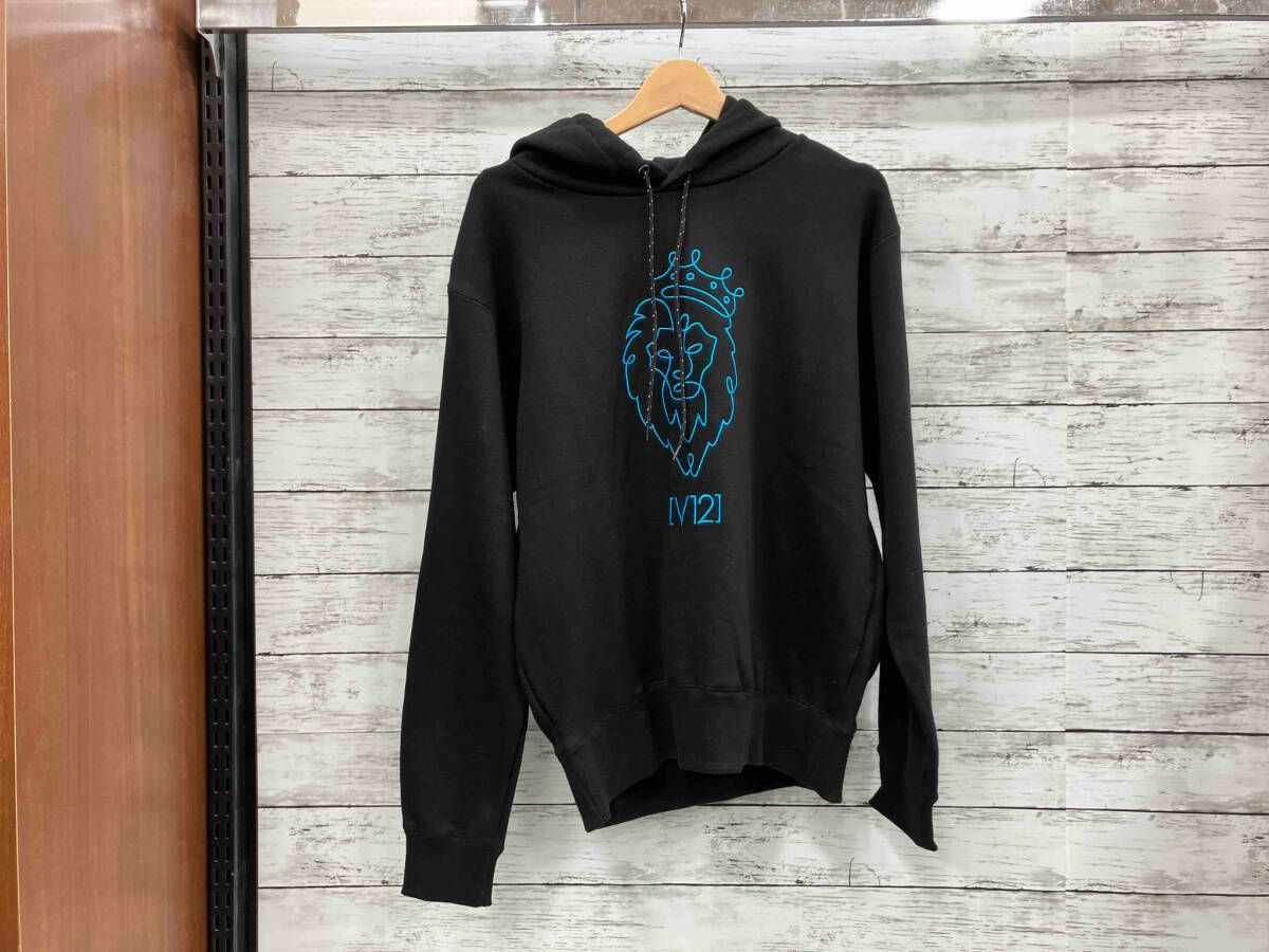 V 12 ゴルフ メンズ 長袖 パーカー ONE HAND STITCH PARKA 122220-SW 11 ヴィ トゥエルヴ ブラック ブルー Mサイズ