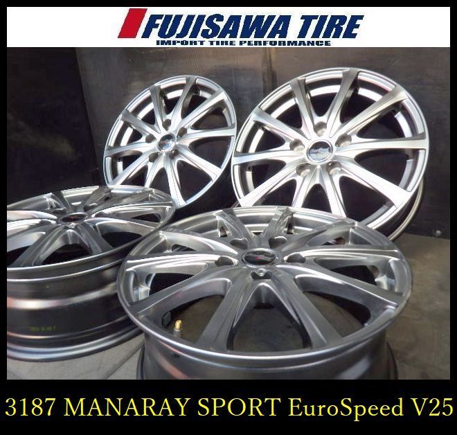 3187 B MANARAY SPORT EuroSpeed V 25 16 x 6 5 J 5穴 PCD 114 3 48 4本