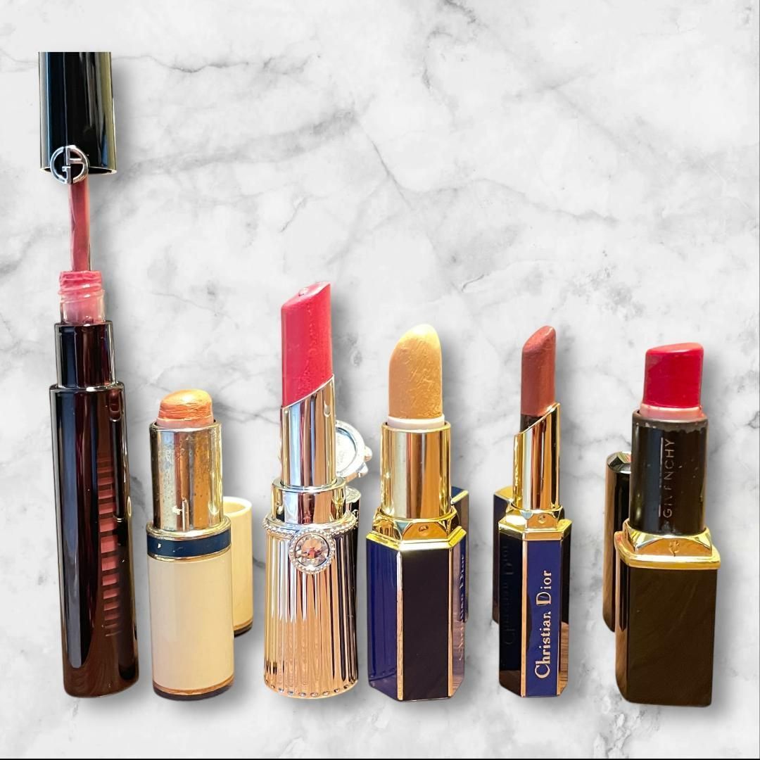 ハイブランド口紅まとめ売り Dior YSL ジバンシイ 等 使用品含む