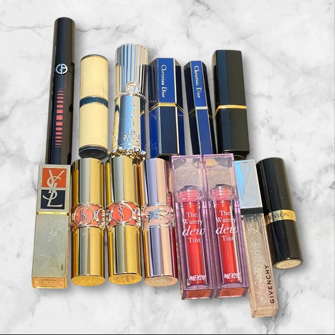 ハイブランド口紅まとめ売り Dior YSL ジバンシイ 等 使用品含む