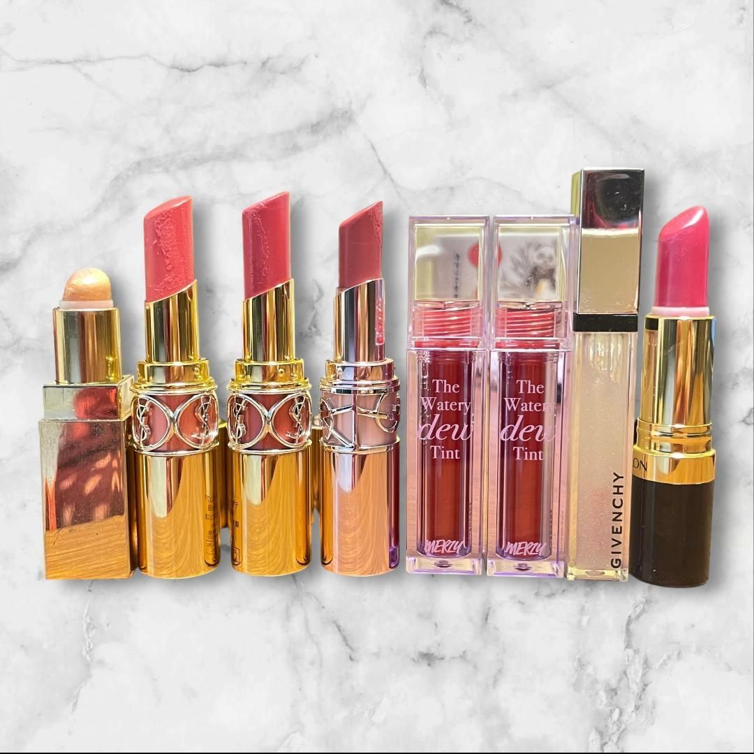 ハイブランド口紅まとめ売り Dior YSL ジバンシイ 等 使用品含む