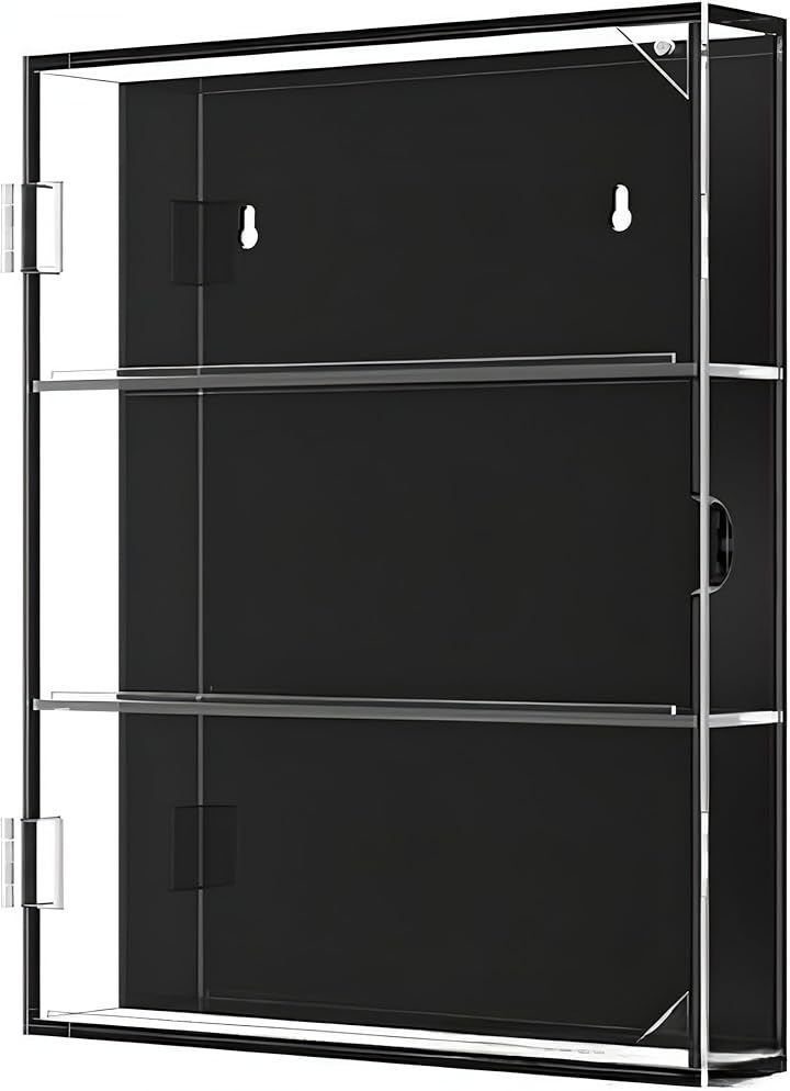 bubulu アクリルトレーディングカードケース 壁掛け／卓上対応 9 ポケット ポケモンカード対応・トレカ収納用 ディスプレイスタンド (ブラック，  262mmx348mmx48mm)