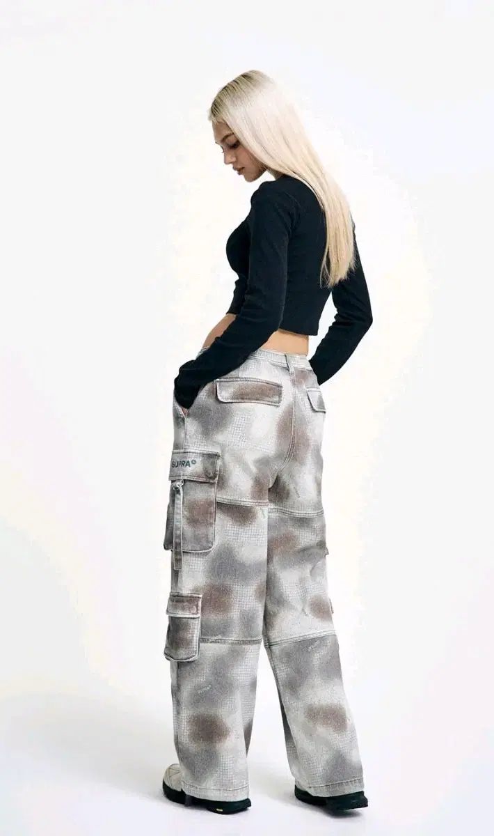 SUPRA レディース ダブルポケット カーゴパンツ S