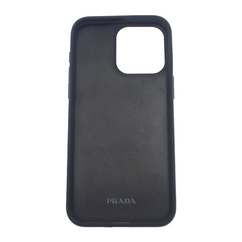 プラダ PRADA iPhone 15 Pro Maxケース 2 ZH 183 QHH F 0002 携帯 スマホ サフィアーノ ブラック シルバー金具 レディース メンズ Aランク