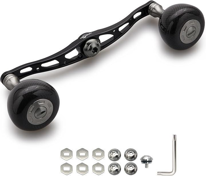 130 mm リール ハンドル 36 カーボンノブ搭載 シマノ SHIMANO ダイワ DAIWA アブ Abu 通用 ベイトリール Carbon Arch Series ブラック＆ガンメタル