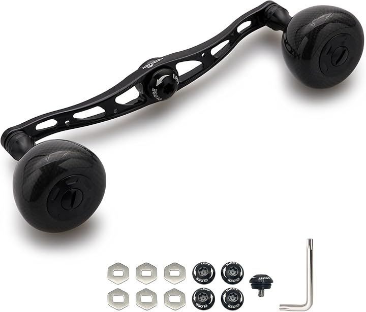 130 mm リール ハンドル 36 カーボンノブ搭載 シマノ SHIMANO ダイワ DAIWA アブ Abu 通用 ベイトリール Carbon Arch Series ブラック