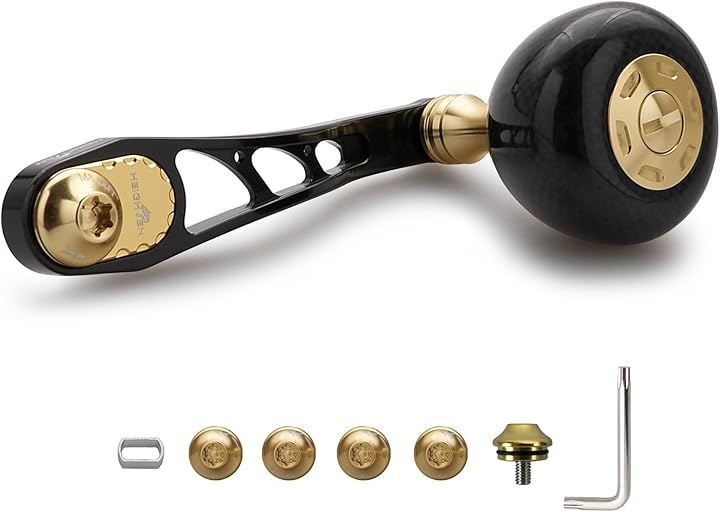 うし HEIGHTEN 65/75mm可変 リール ハンドル 36mm カーボン製 ハンドルノブ