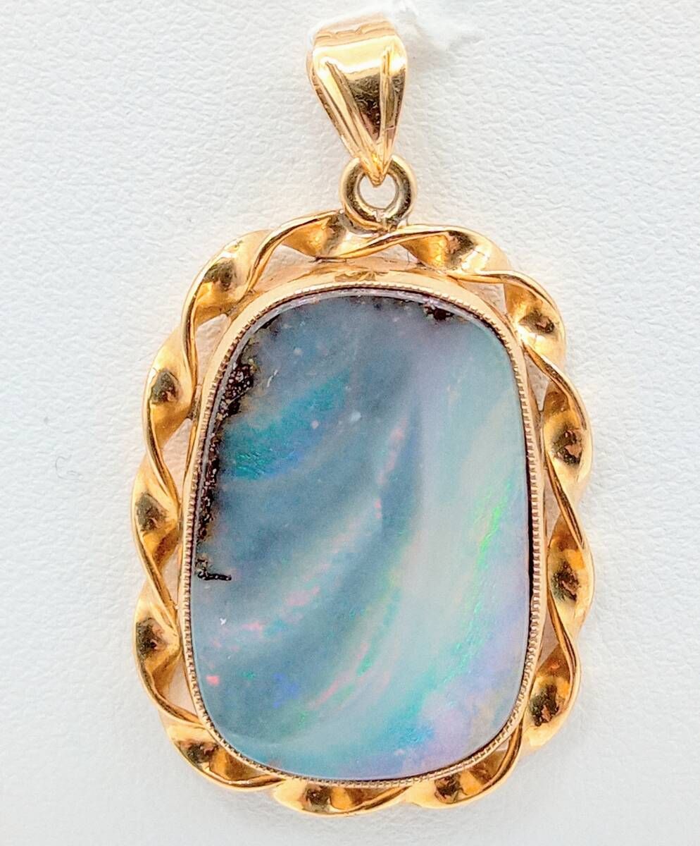 鑑別書付 K 18 ゴールド トップ ボルダーオパール 総重量8 30 g