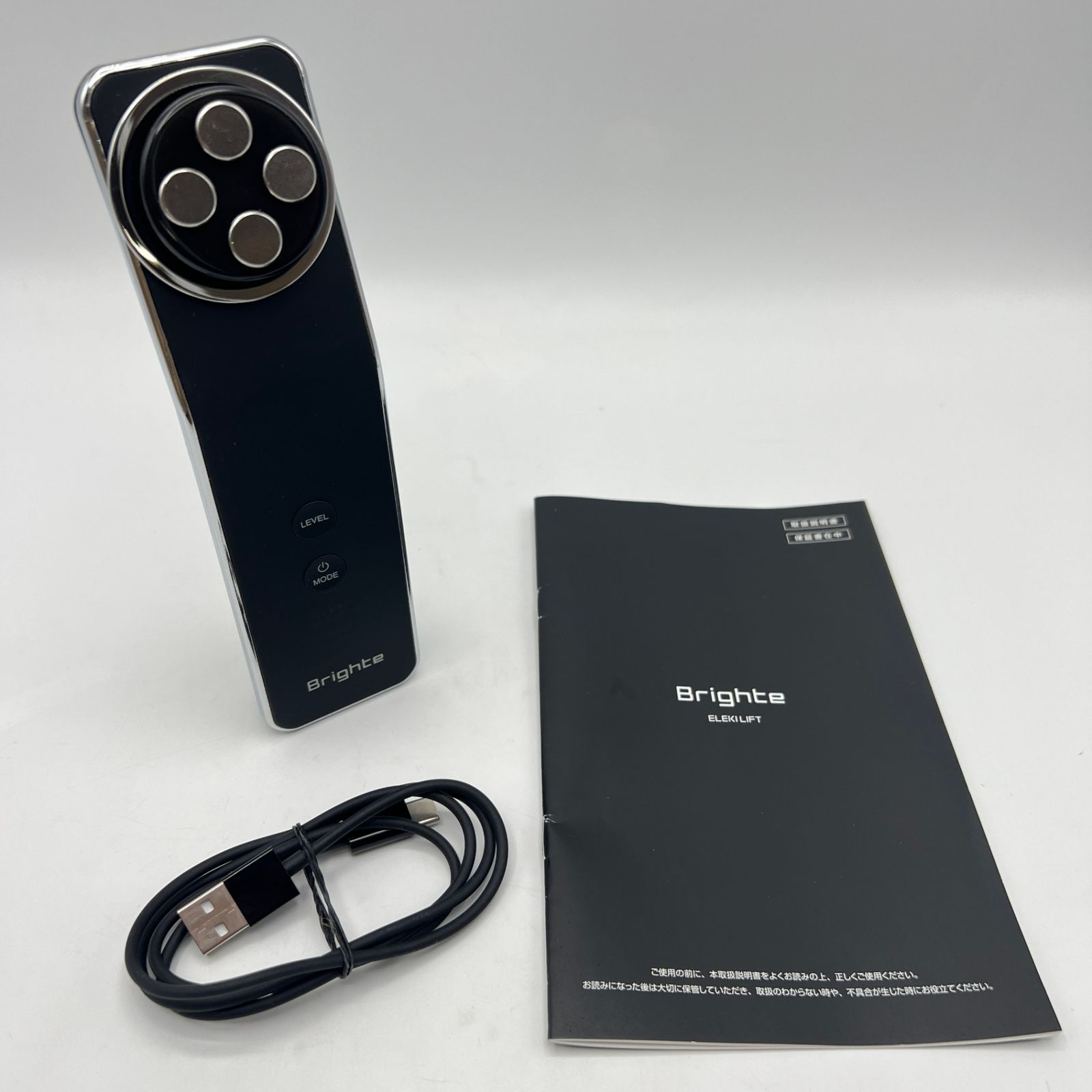 美品】Brighte ELEKI LIFT BRT-FL170 ブラック RF EMS美顔器 ブライト 
