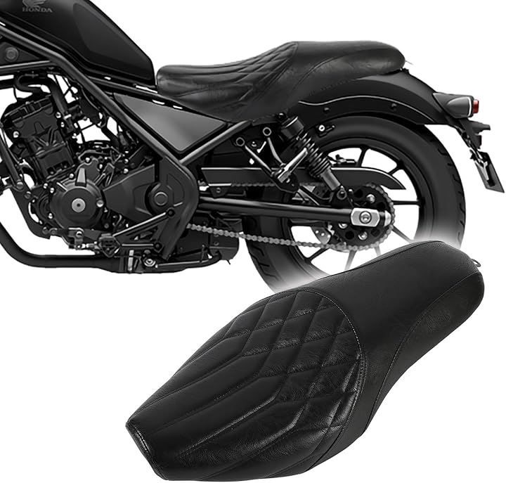 ＫａｇｕｒａＥＣ ｍｏｔｏｒｓ 互換品日本在庫レブル250 500 本革調 ロングシート 高密度クッション 乗り心地向上 ボルトオン交換 Kagura motors オリジナルシート カスタムパーツ (ネオダイヤ・ガンファイター, 純正互換仕様)