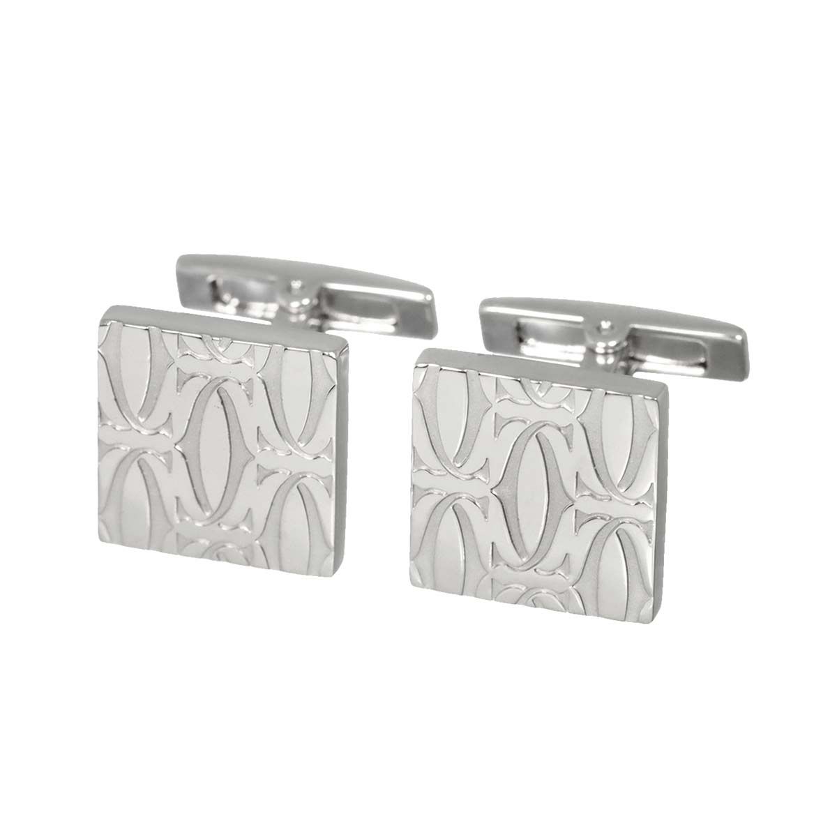 カルティエ Cartier ハッピーバースデー カフス SV シルバー ロゴ 2 C Cuff Links