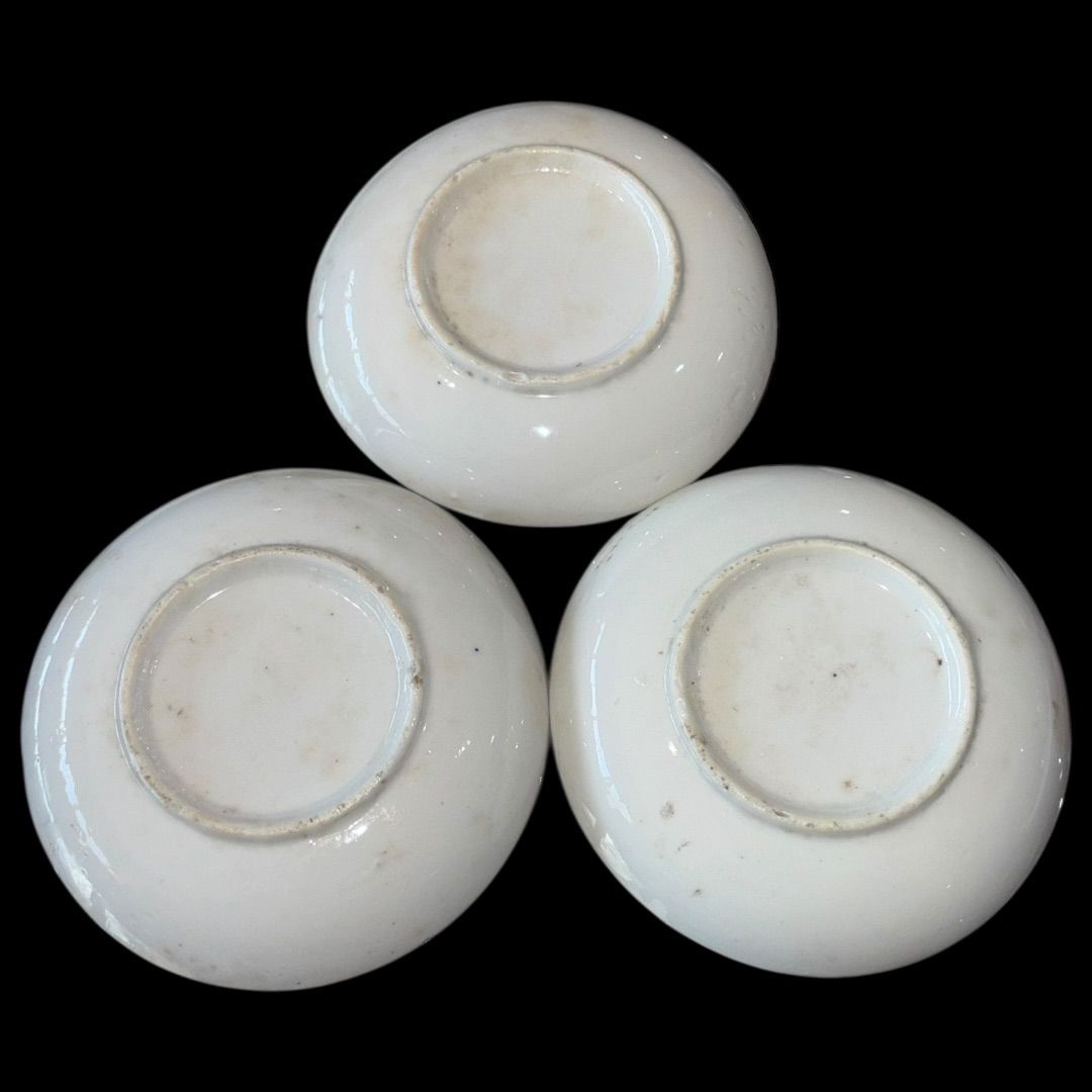 江戸時代 有田焼 3客セット 古伊万里染付山水図 小皿 直径11cm