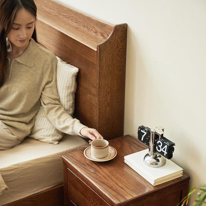 美品　MU RONG サイドテーブル アメリカオークウッド ナイトテーブル Amazon.co.jp: MU RONG サイドテーブル アメリカオークウッド ナイト