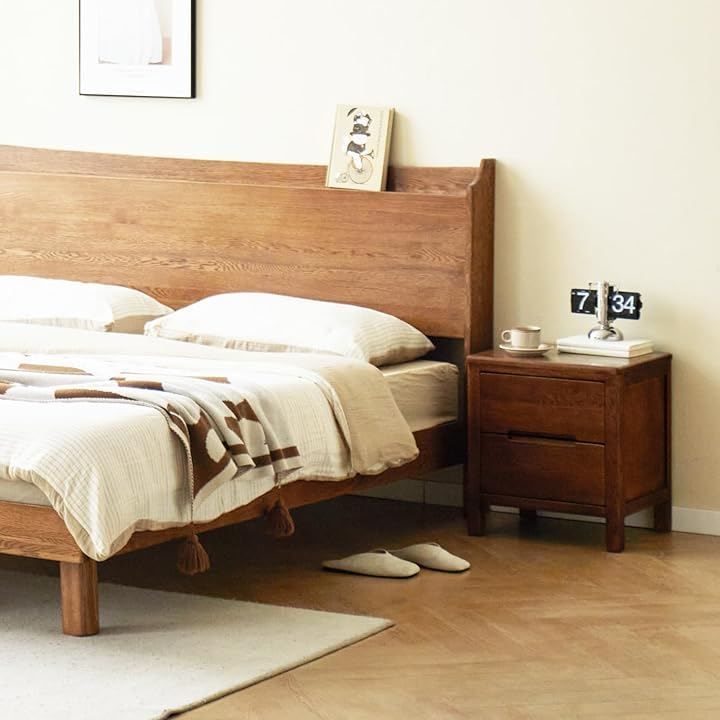 美品　MU RONG サイドテーブル アメリカオークウッド ナイトテーブル Amazon.co.jp: MU RONG サイドテーブル アメリカオークウッド ナイト