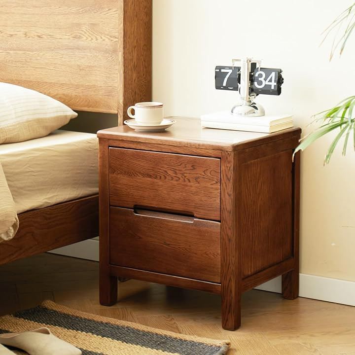 美品　MU RONG サイドテーブル アメリカオークウッド ナイトテーブル MU RONG ナイトテーブル アメリカオークウッド 安い ベッドサイド