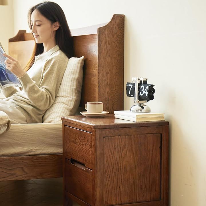 MU RONG ナイトテーブル アメリカオークウッド 安い ベッドサイド