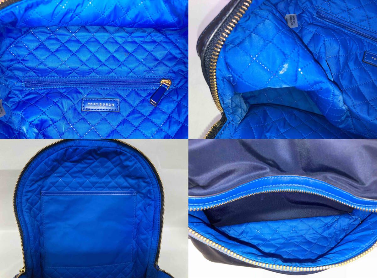 TORY BURCH ネイビー ストライプ リュック　トリバーチ TORYBURCH トリーバーチ ナイロンリュック ネイビー ブルー 10008684