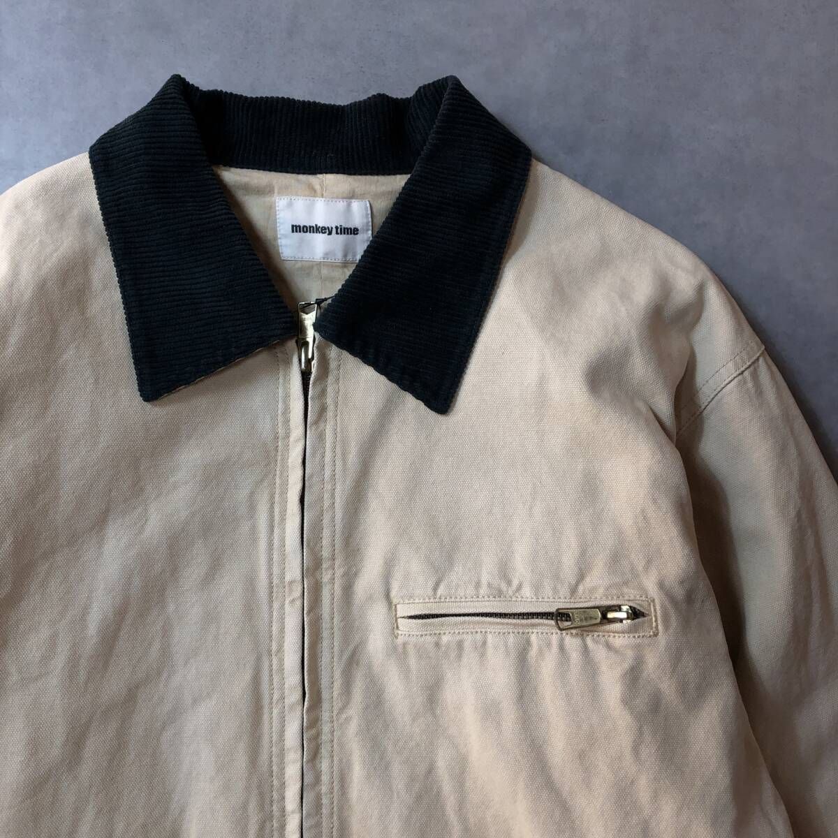 GQ4231◇monkey time : DUCK JIP JACKET◇XL◇ベージュ モンキータイム 
