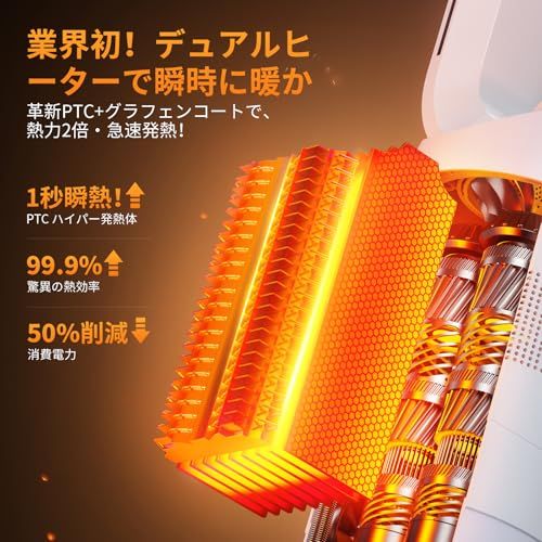 セラミックヒーター 2025業界初 暖房 冷房 空気清浄 空気循環 4 in 1 四季対応 セラミックファンヒーター 暖房器具 ECO省エネ 革新PTC グラフェンコート1秒瞬熱 熱風循環全室暖房 3段暖風 15 35℃調節 9 Hタイ 872843 ce