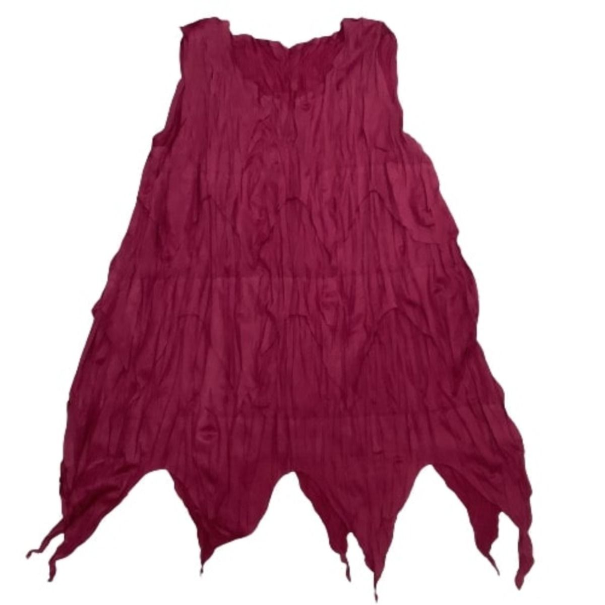 ISSEY MIYAKE イッセイミヤケ PLEATS PLEASE 変形デザイン ノースリーブカットソー SIZE 3 ワインレッド