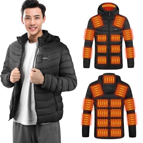 TeamSky 電熱ジャケット 長袖 電熱服 フード付き 23箇所発熱 冬対策 USB加熱 ジャケット ヒーター防寒服 3段階温度調整 発熱コート メンズ 防風 スピードヒート キルティングコート 防寒対策 無地 男女兼用 冬作業服 バッテ 0 c 692 f 90