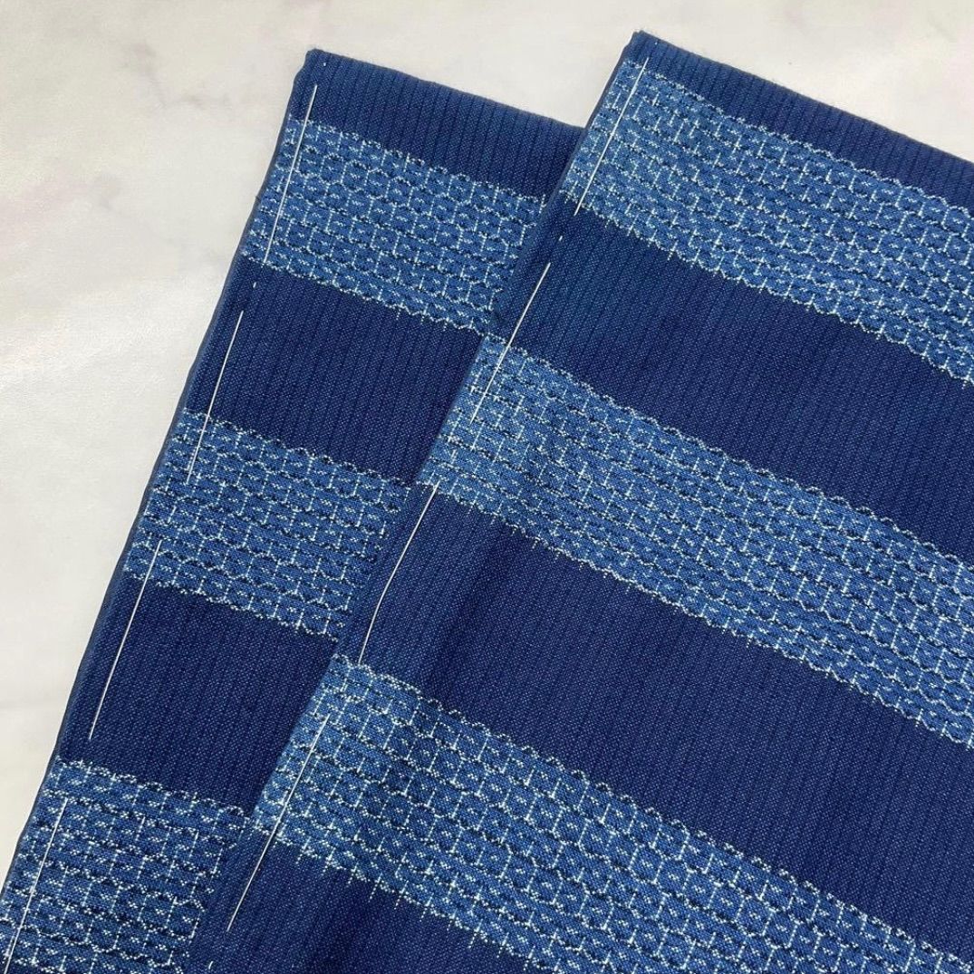 kimono one◆kimonoarisa◆厳選◆♥同然◆本場久留米絣◆袷◆本藍染◆上質な手織り木綿◆仕付け糸付き◆広衿◆ロング◆裄65.5肩丈163