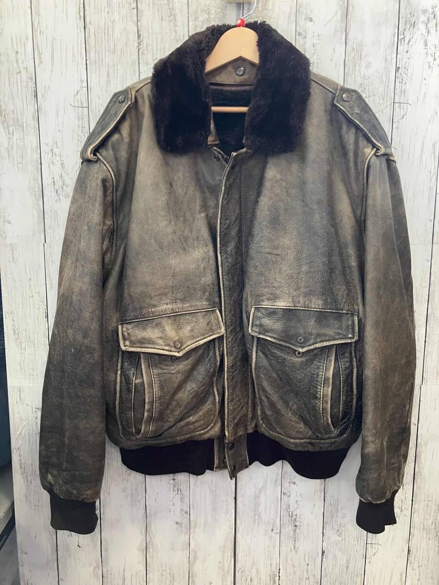 ユーロ古着 メンズ A-2 G-1 ケアタグドイツ語表記 両ポケットボタン欠損 両袖リブ破れ有り サイズXL