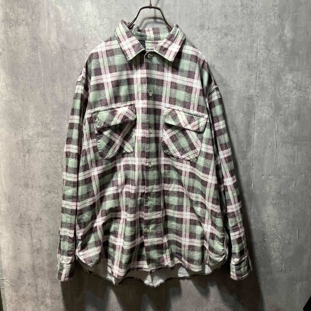 N BIG MAC チェック胸ポケットシャツ サイズ42 チェック柄 エヌハリウッド ビッグマック