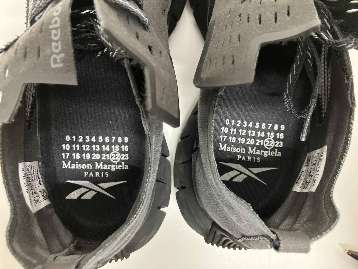  Reebok × Maison Margielaリーボック メゾンマルジェラ オールブラック スニーカー レディース 23.5 cm スニーカー 靴