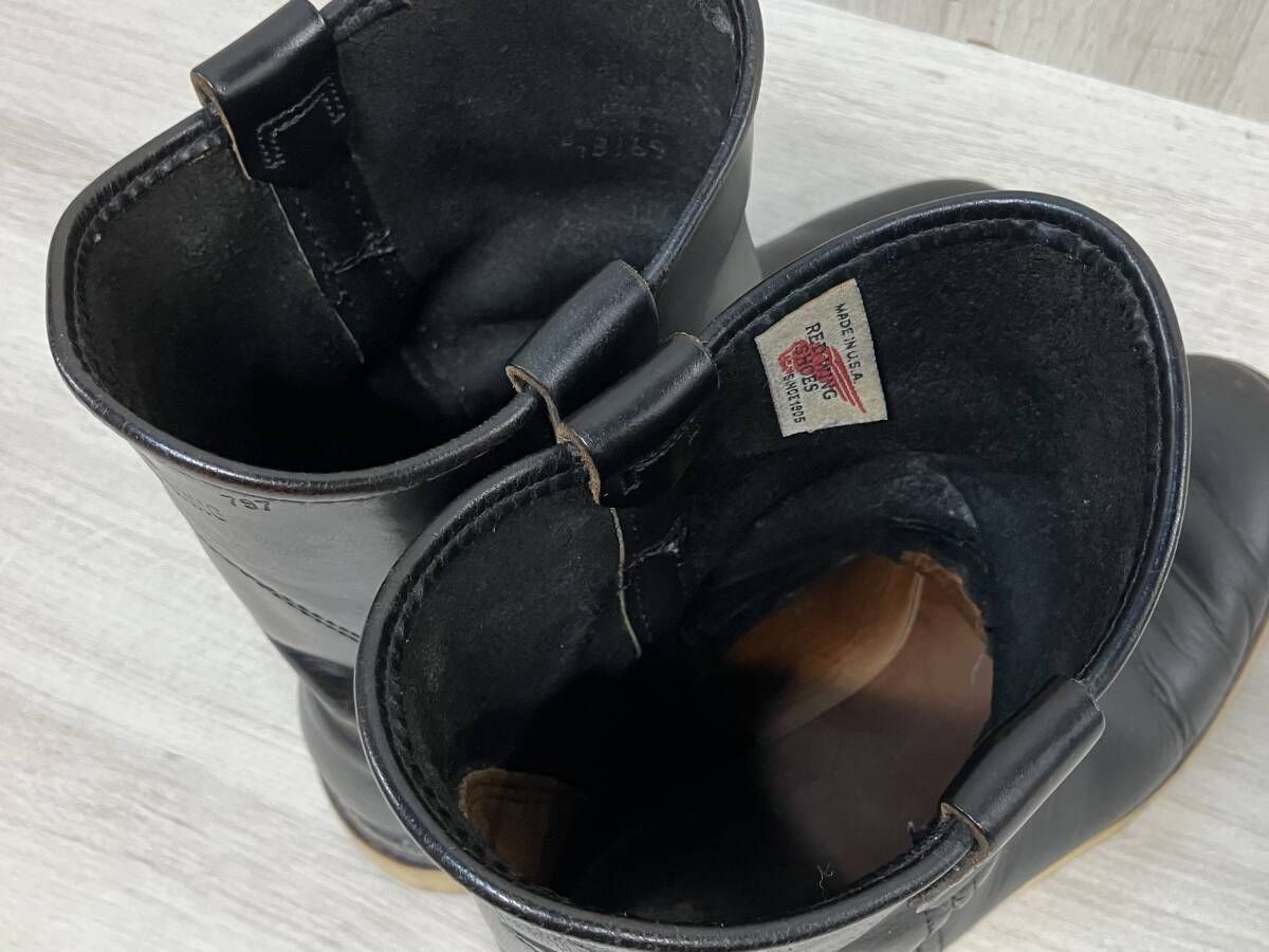 RED WING USA製 90s 縦羽タグ 797 本革 レザー ペコスブーツ レッド