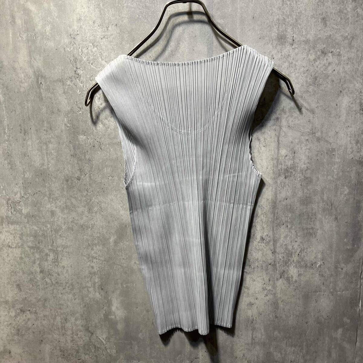 00 s PLEATS PLEASE ノースリーブプリーツカットソー PP 86 JK 628 サイズ4 グレー プリーツプリーズ