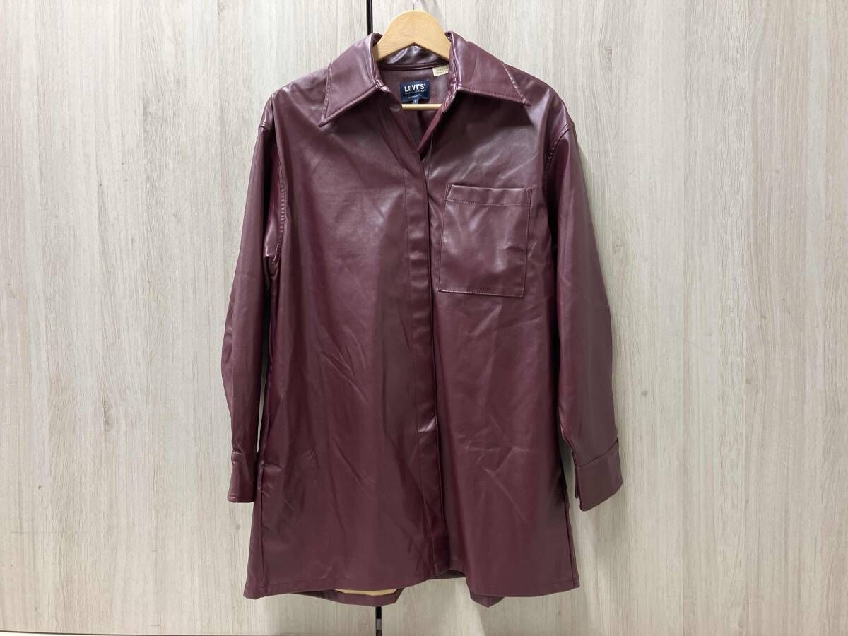 LEVI S リーバイス サイズ表記S ワインレッド系 長袖 合皮 シャツ
