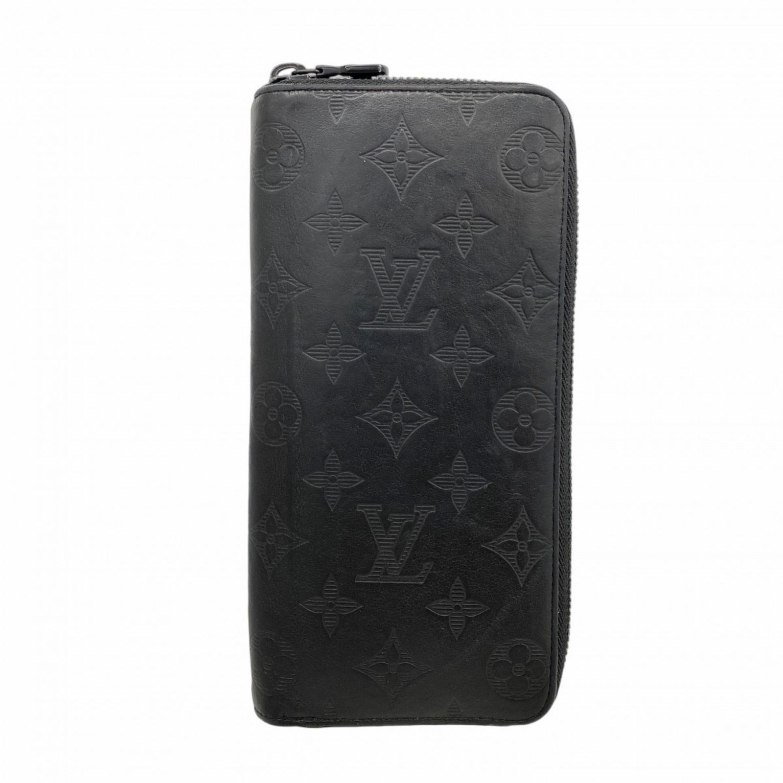 ルイ ヴィトン Louis Vuitton 長財布 モノグラム シャドウ ジッピーウォレットヴェルティカル M 62902 ブラックメンズ