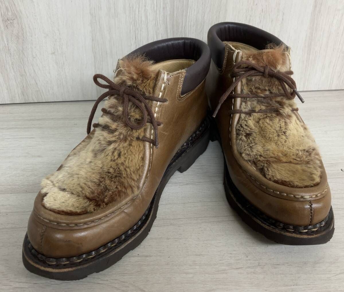 パラブーツ MILLA LAPIN ショートブーツ ファー レザーシューズ 52887 ブラウン系 レディース 表記サイズ 4 5 F 約24 0 cm