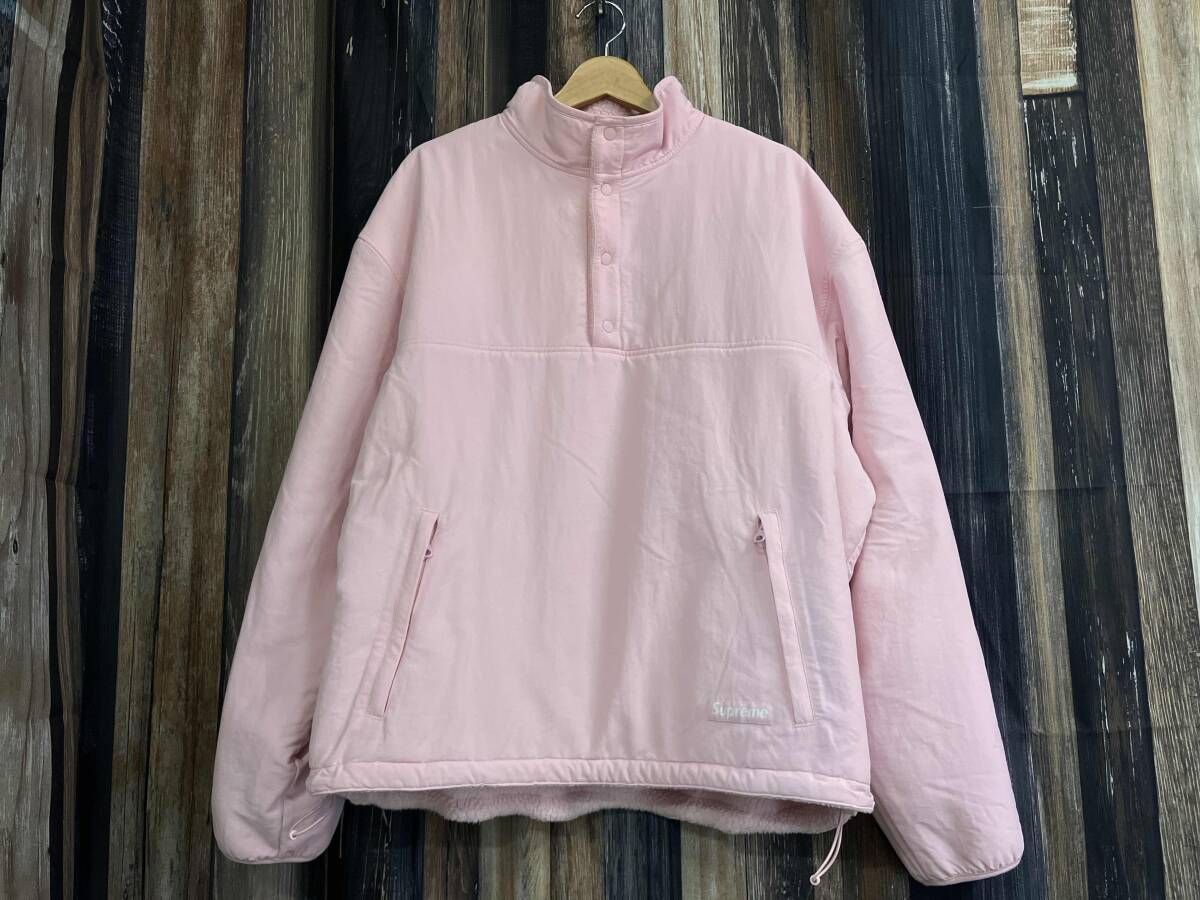 Supreme シュプリーム リバーシブルボアフリースジャケット プルオーバー ピンク XL