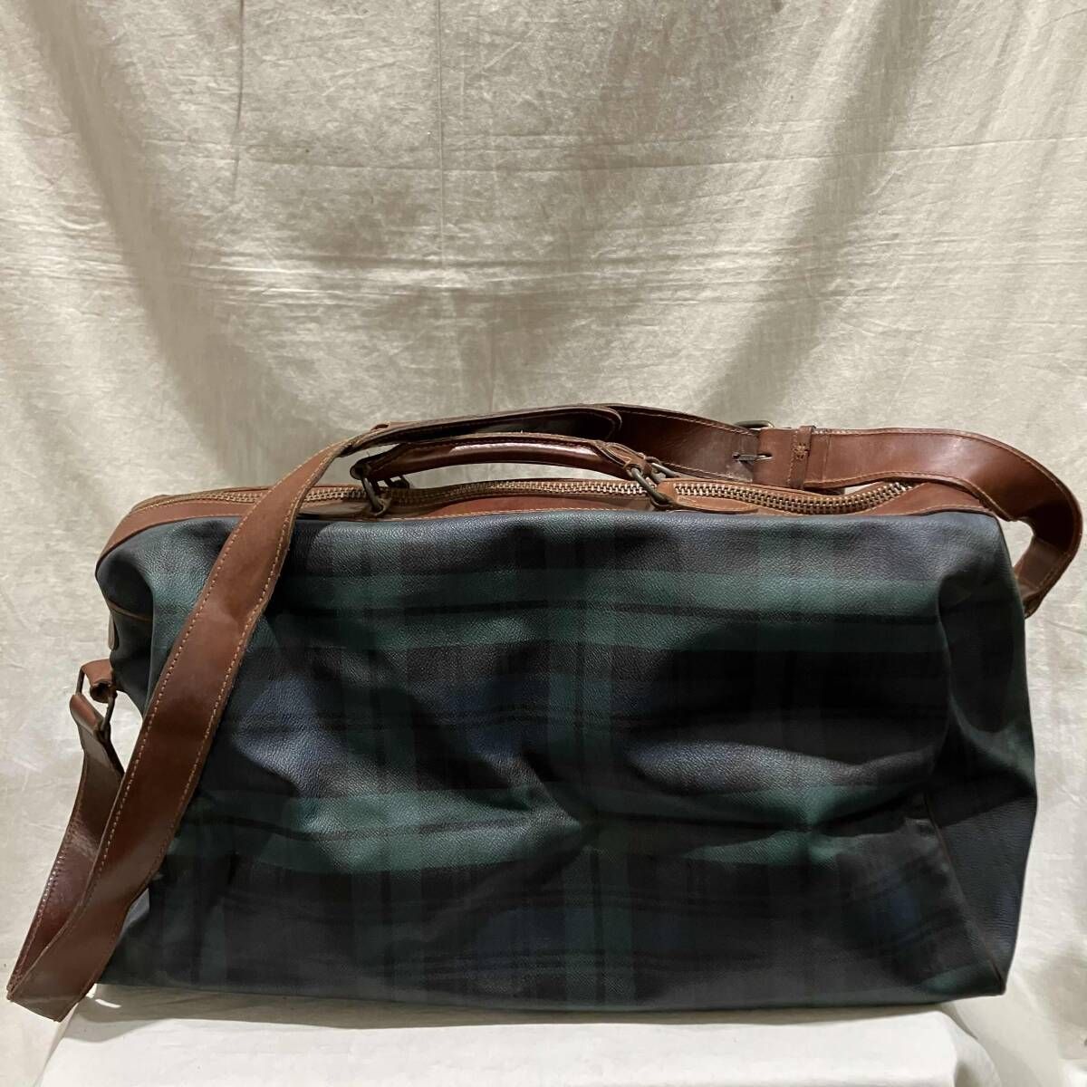 polo ralph lauren グリーンチェック 2WAY ボストンバッグ ポロラルフ