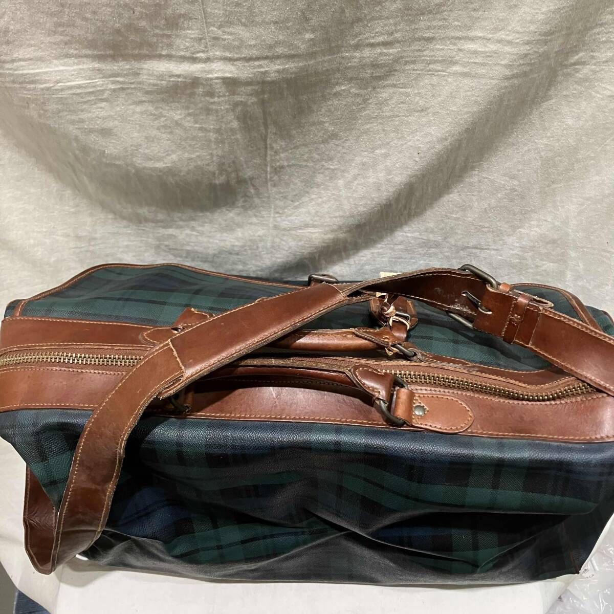 polo ralph lauren グリーンチェック 2WAY ボストンバッグ ポロラルフ