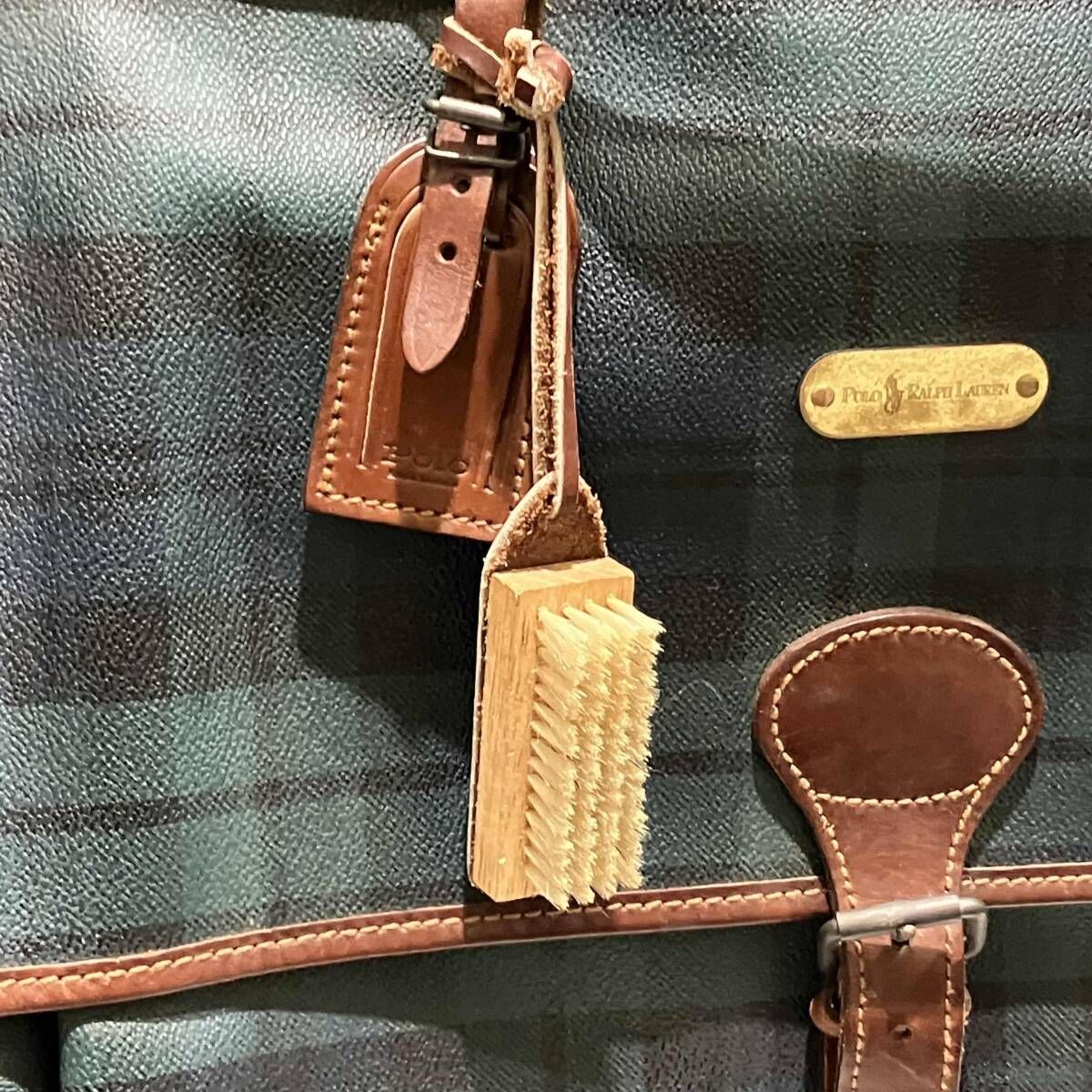 polo ralph lauren グリーンチェック 2WAY ボストンバッグ ポロラルフ