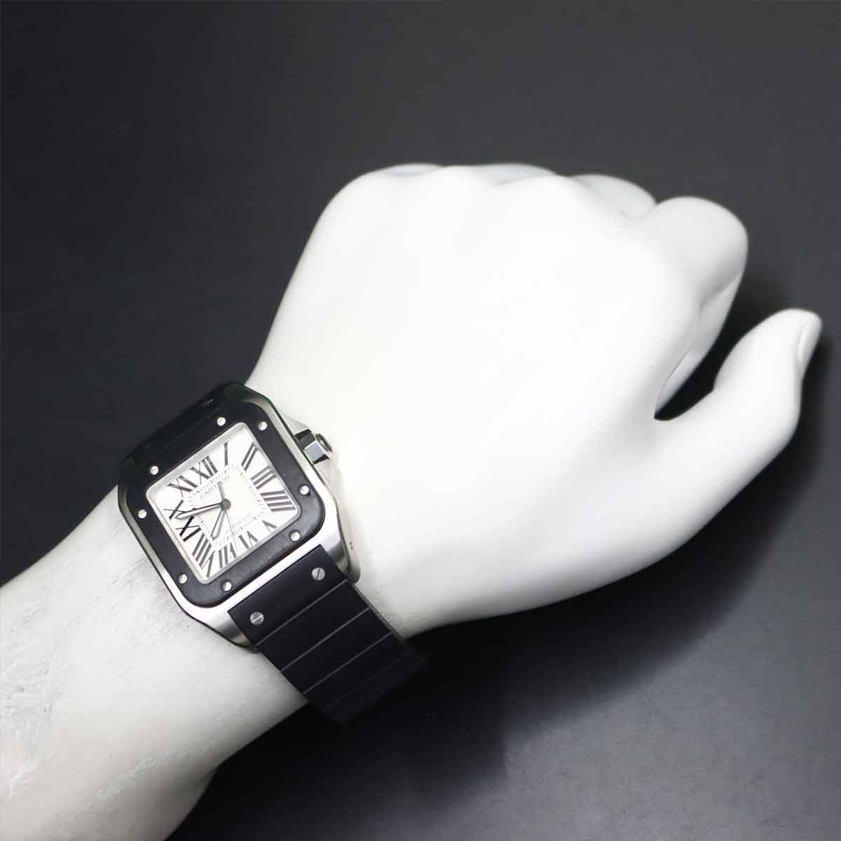 カルティエ Cartier サントス100 LM W20121U2 メンズ 腕時計 シルバー 