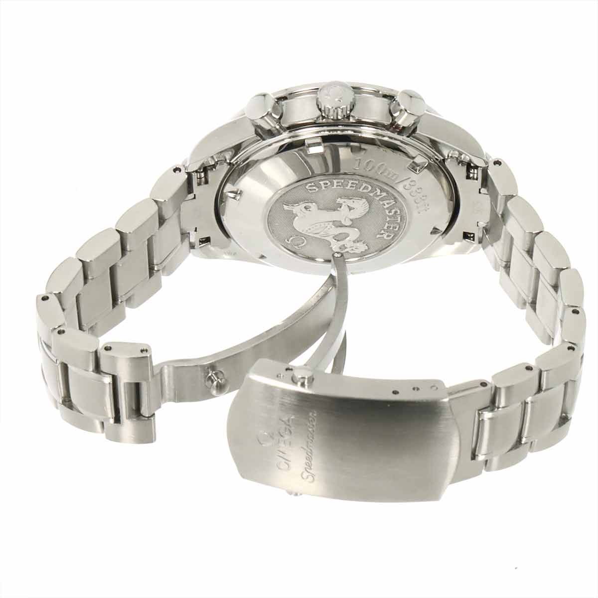  オメガ OMEGA スピードマスター デイト 3210 51 クロノグラフ メンズ 腕時計 デイト ブラック 自動巻き Speedmaster 90296521 Vネック 自動巻き時計 腕時計(アナログ)