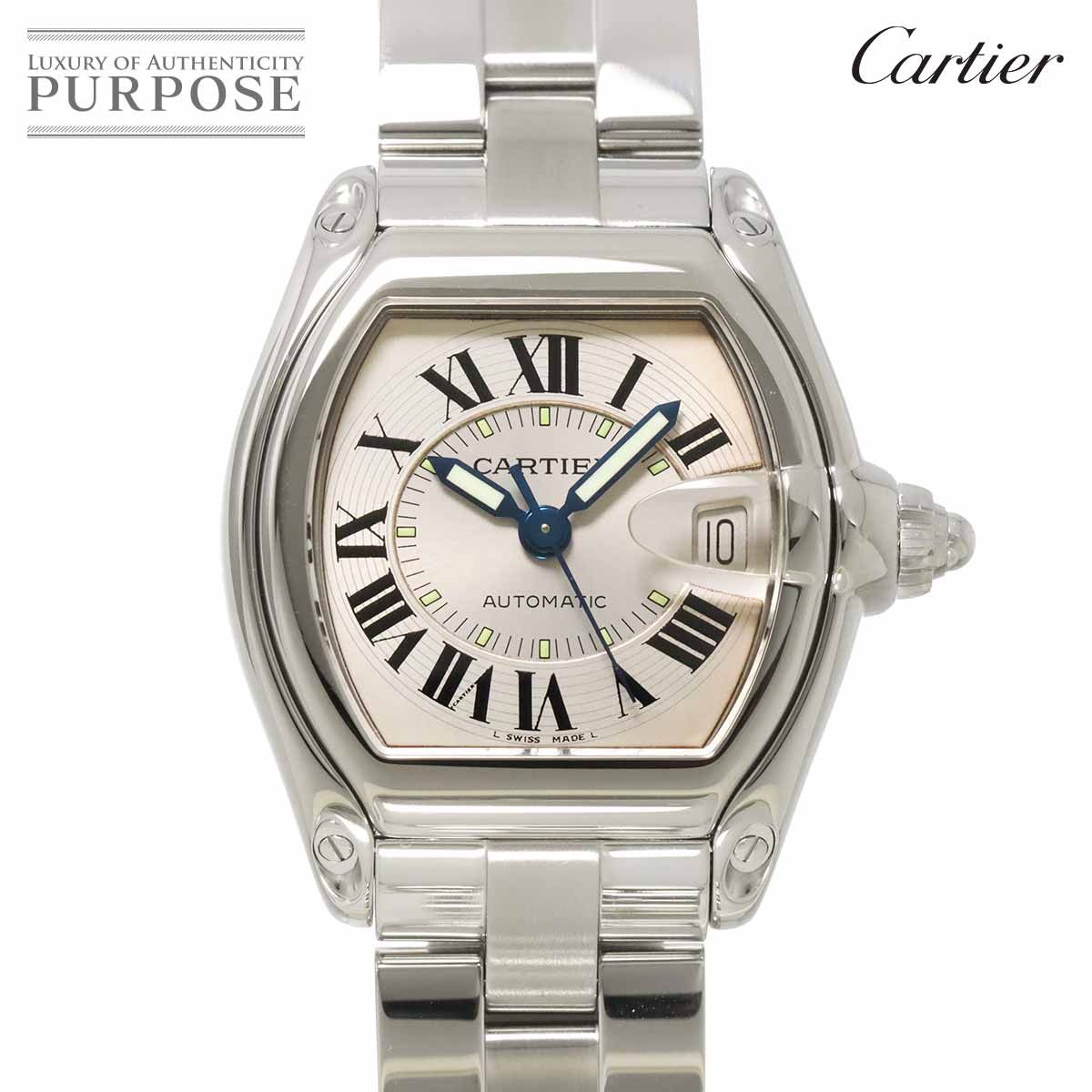 カルティエ Cartier ロードスターLM W62000V3 メンズ 腕時計 デイト シルバー オートマ 自動巻き ウォッチ Roadster 90297568