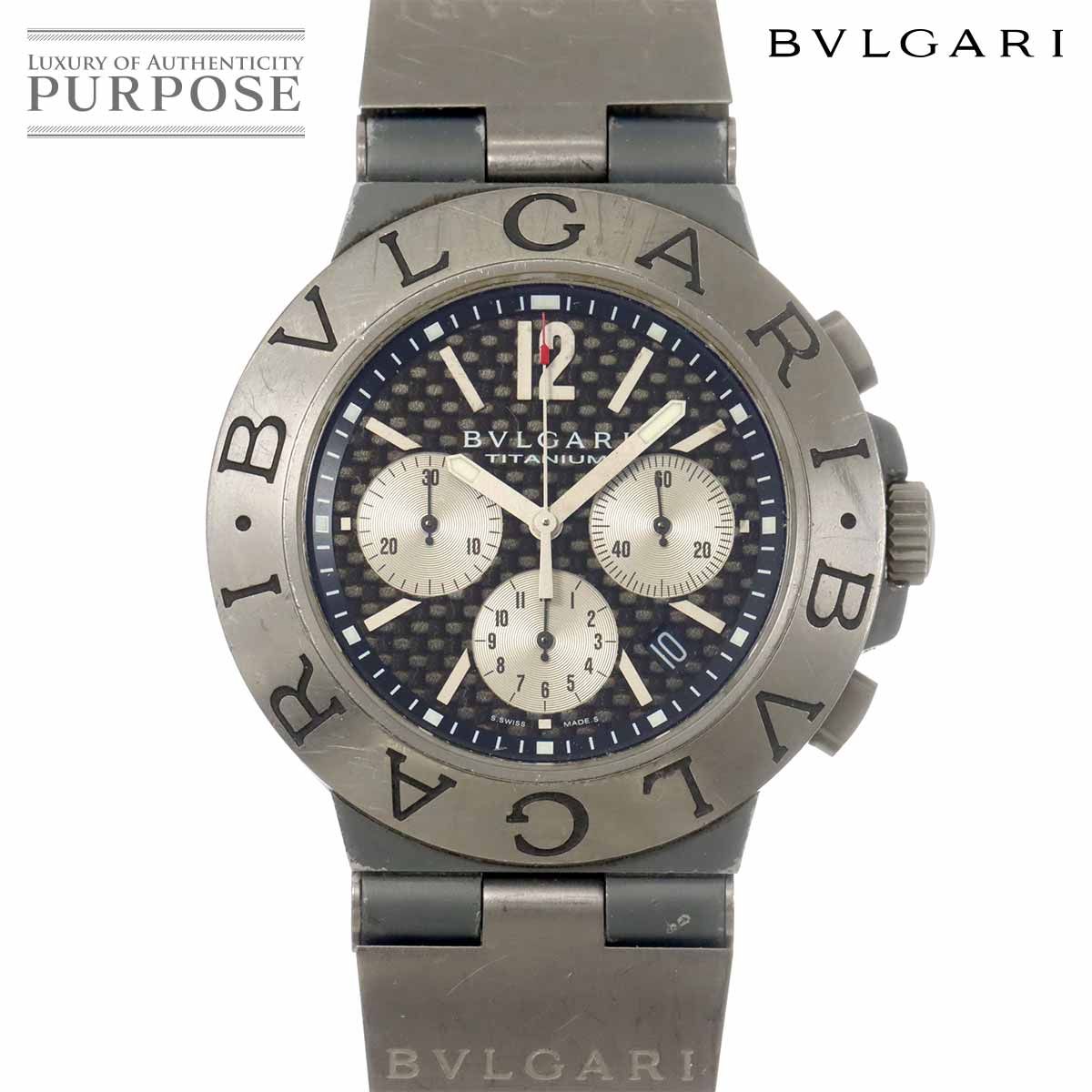 ブルガリ BVLGARI ディアゴノ チタニウム クロノグラフ メンズ 腕時計 デイト カーボン オートマ 自動巻き Diagono