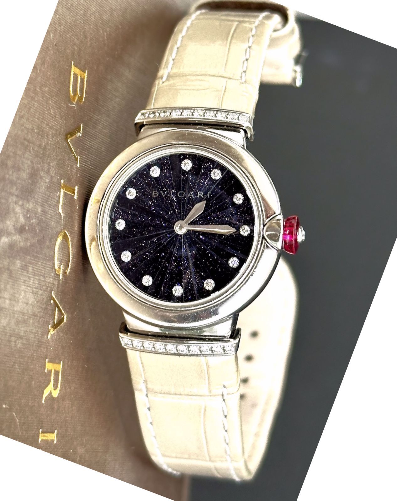 ギャラ付き 定価88万 BVLGARI ブルガリ LVCEA ルチェア 33 P ダイヤモンド 自動巻き 時計 夜空 星 28 mm 名作