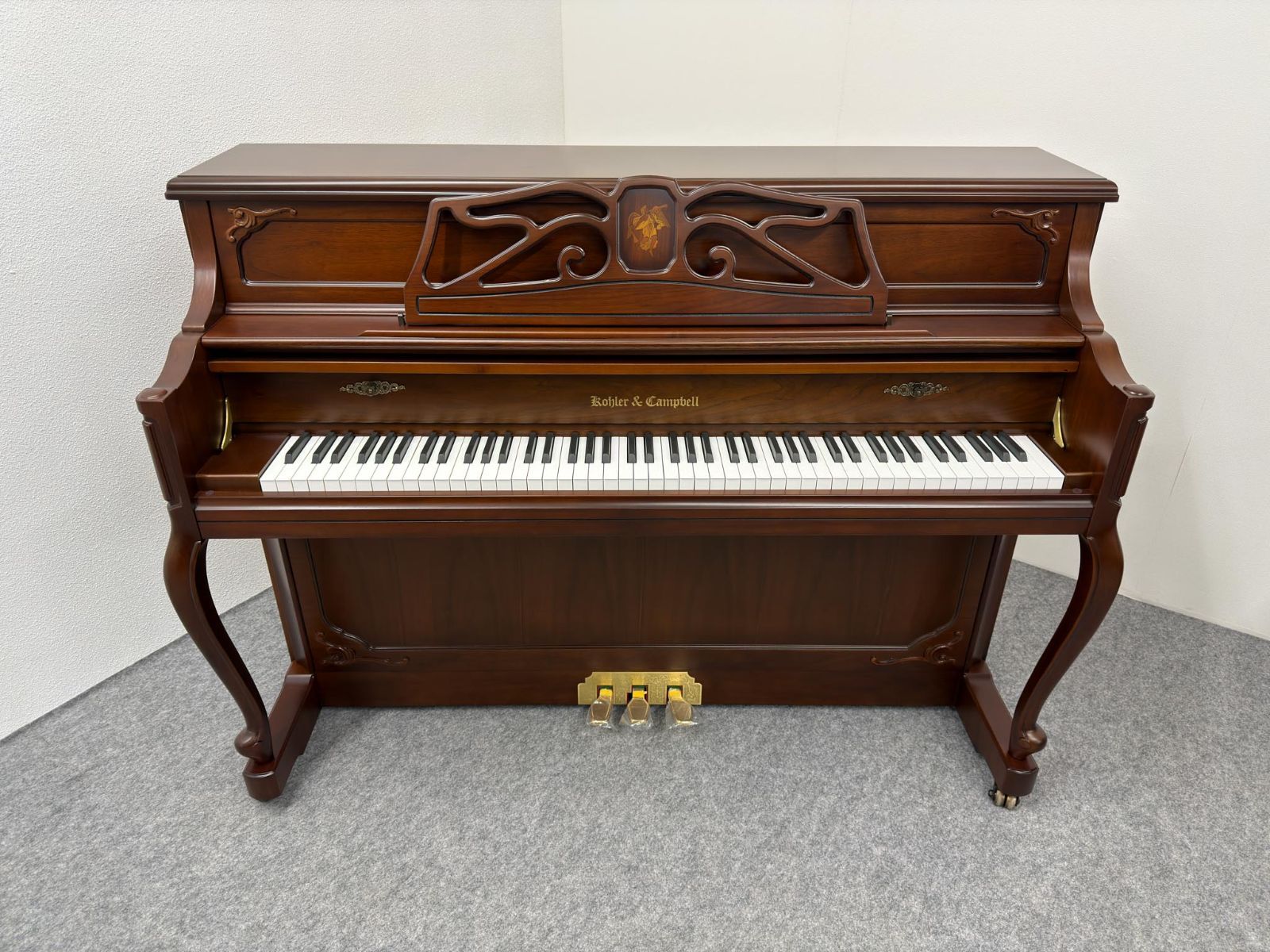 リニューアル済 Kohler Campbell SC 230 C 木目猫脚110 cm 1997年製 アップライトピアノ