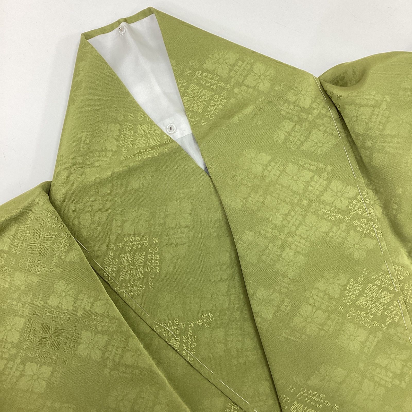 着物：正絹 色無地 うぐいす色 新品未使用 袷着物 色無地 うぐいす色 正絹R92 - メルカリ