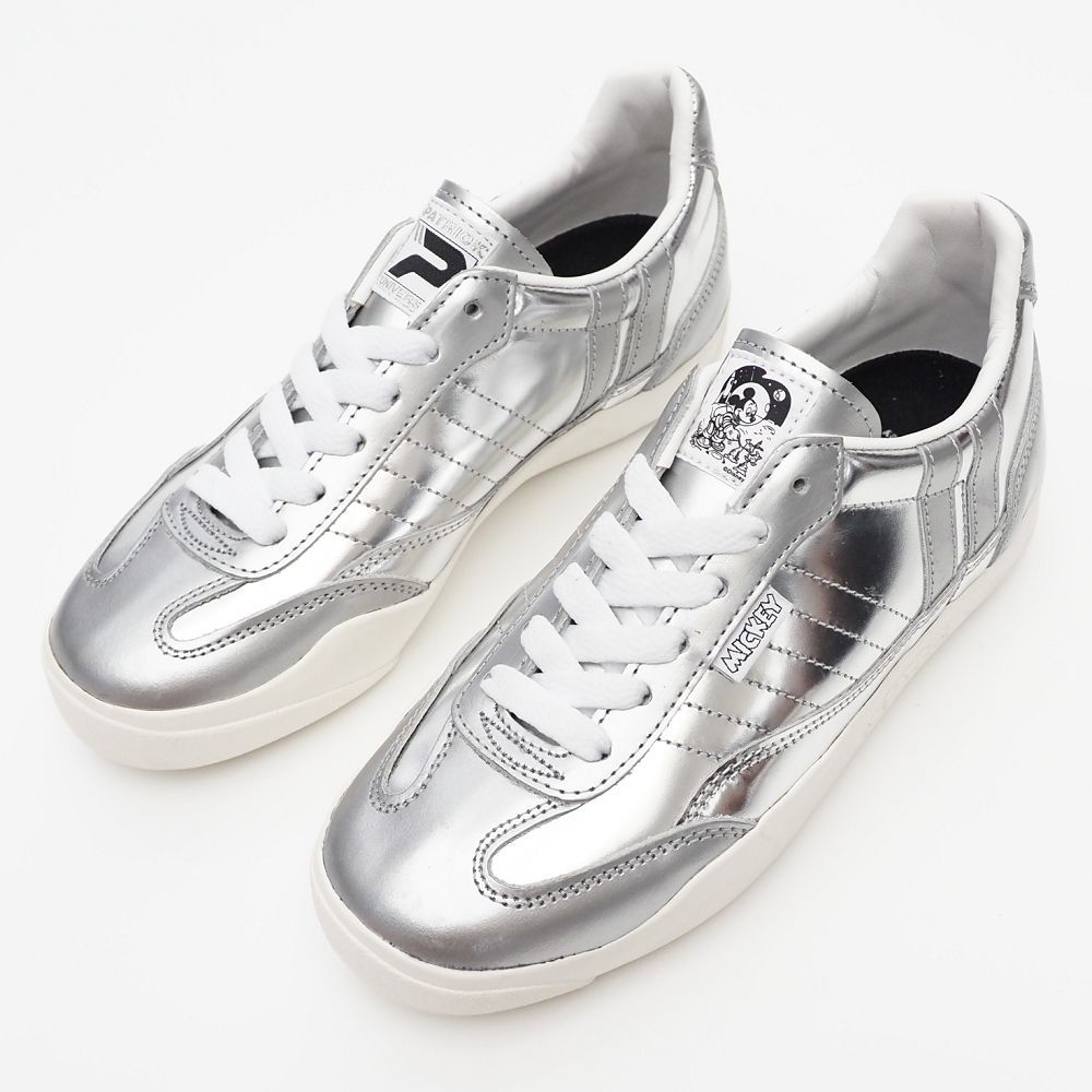 PATRICK Disney MICKEY COP レザースニーカー サイズ 35 22 5 cm シルバー 721004 ミッキーマウス パトリック L H 06446 KEP 10